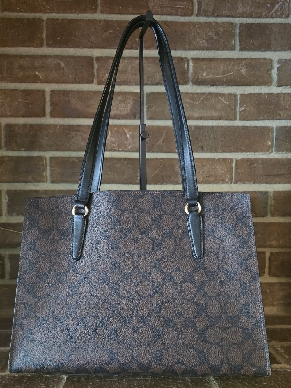 COACH TATUM 40 CARRYALL IN SIGNATURE CANVAS /LEATHER /BROWN/ BLACK - Picture 2 of 9